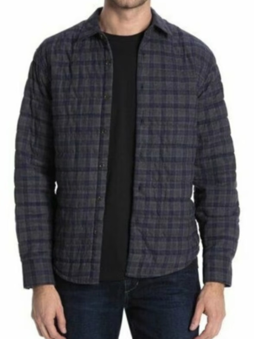 Thomas Dean Grey Lightweight Shirt Jacketnj